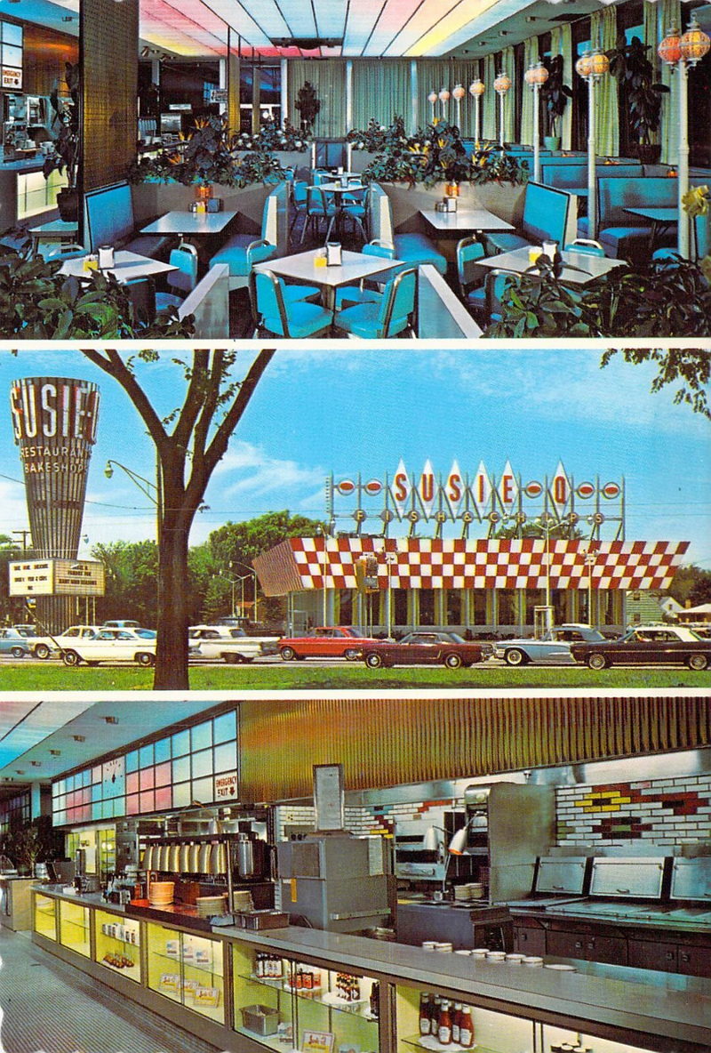 Susie-Q Chick N Chips - Vintage Postcard (newer photo)